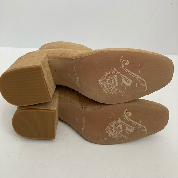 Free People Nicola Chunky Block Heel Suede Ankle Boots Size 41 - Picture 12 of 16